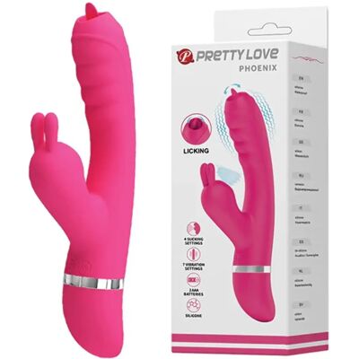 Pretty Love Phoenix - Vibromasseur Lapin avec Fonction de Succion - Rose Pretty Love Phoenix - Vibromasseur Lapin avec Fonction de Succion - Rose