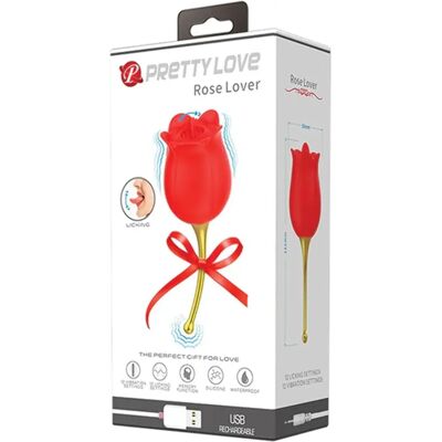 Pretty Love Rose Lover Clitorisbibrator - 12 Vibratiefuncties en Likfuncties Pretty Love Rose Lover Clitorisbibrator - 12 Vibratiefuncties en Likfuncties