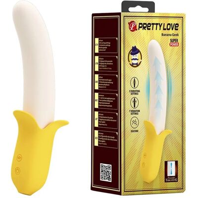 Pretty Love Banana Geek Super Power 7 Vibrateur - Silicone Noir Pretty Love Banana Geek Super Power 7 Vibrateur - Silicone Noir