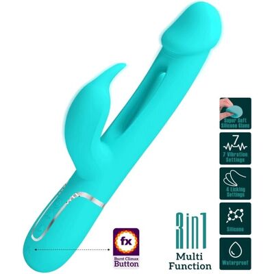 Pretty Love - Vibrador Dejon Rabbit 3 en 1 Verde Agua Pretty Love - Vibrador Dejon Rabbit 3 en 1 Verde Agua