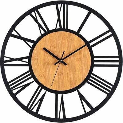 PENY - 40 cm Wall Clock - Metal Wood - Silent Quartz - Wall Clock PENY - 40 cm Wall Clock - Metal Wood - Silent Quartz - Wall Clock