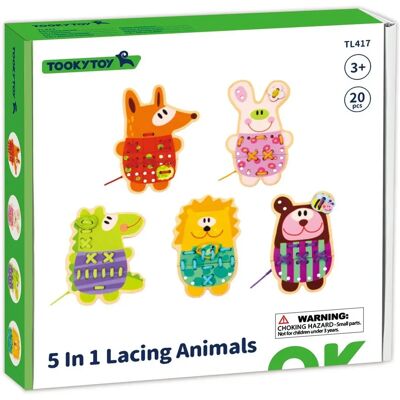 Tooky Toy Nähausspiel Holztiere - Orange - 20 Stück Tooky Toy Nähausspiel Holztiere - Orange - 20 Stück