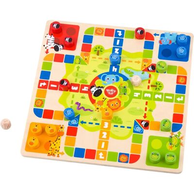 Tooky Toy Wooden 2 In 1 Chess and Snakes and Ladders - Board Game Tooky Toy Wooden 2 In 1 Chess and Snakes and Ladders - Board Game