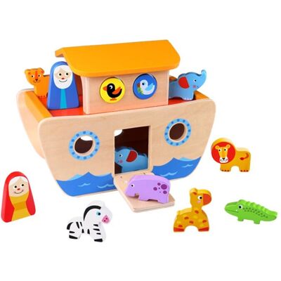 Tooky Toy Noah’s Ark - Wooden Toy for Children - Colorful Blocks and Animals Tooky Toy Noah’s Ark - Wooden Toy for Children - Colorful Blocks and Animals