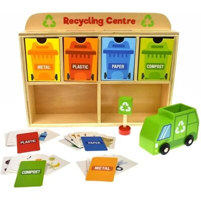 Tooky Toy Orange Wooden Recycling Center - Toy Recycling Center Tooky Toy Orange Wooden Recycling Center - Toy Recycling Center