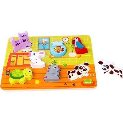 Tooky Toy Takey Toy 3D Kinder Puzzle Holz Tiere - 8 Stück - Ab 12 Monaten Tooky Toy Takey Toy 3D Kinder Puzzle Holz Tiere - 8 Stück - Ab 12 Monaten
