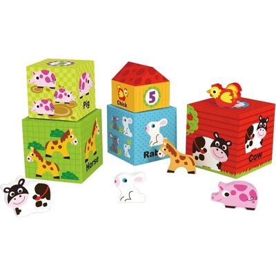 Tooky Toy Holz-Pyramide zum Stapeln - Bunt - Stapelturm für Kinder Tooky Toy Holz-Pyramide zum Stapeln - Bunt - Stapelturm für Kinder
