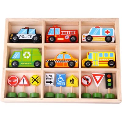 Tooky Toy Toy Cars TKF050 - Wooden Typesetting, Transport, Signs Tooky Toy Toy Cars TKF050 - Wooden Typesetting, Transport, Signs