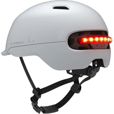 Capacete Livall C20 Branco - Conectado, SOS, Luz de Freio, M Capacete Livall C20 Branco - Conectado, SOS, Luz de Freio, M