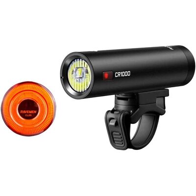 Ravemen Black CR1000/CL05 Light Set - Front & Rear Cycle Lights Ravemen Black CR1000/CL05 Light Set - Front & Rear Cycle Lights