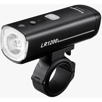Lumière Avant LR1200 Rechargeable USB - Noir Mat - Avant - Publicité Lumière Avant LR1200 Rechargeable USB - Noir Mat - Avant - Publicité