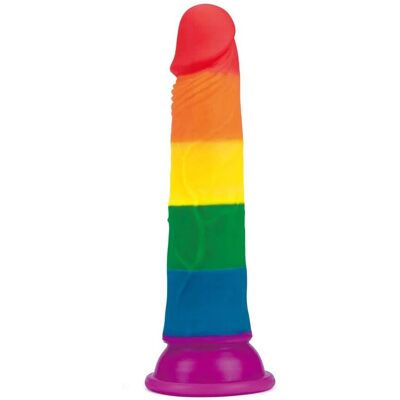 LoveToy Pride Regenboog Siliconen Dildo - Realistisch, 18,5cm LoveToy Pride Regenboog Siliconen Dildo - Realistisch, 18,5cm