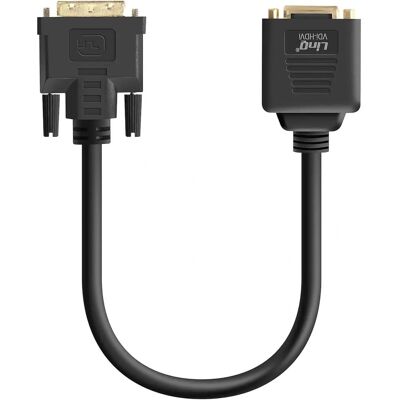 Adaptateur vidéo LinQ DVI mâle à femelle & HDMI - 33cm - Publicité Adaptateur vidéo LinQ DVI mâle à femelle & HDMI - 33cm - Publicité