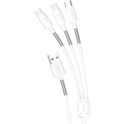 DUDAO L8s USB 3-in-1 Kaapeli - 1,2 m - Valkoinen DUDAO L8s USB 3-in-1 Kaapeli - 1,2 m - Valkoinen