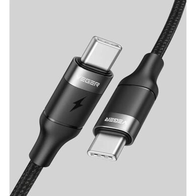 Câble Veger USB-C - 100W PD 5A 1,5m Noir - Publicité Câble Veger USB-C - 100W PD 5A 1,5m Noir - Publicité