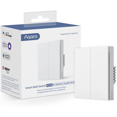 Xiaomi Aqara WS-EUK02 Interruptor de Parede Duplo - Controle de Iluminação Interna Xiaomi Aqara WS-EUK02 Interruptor de Parede Duplo - Controle de Iluminação Interna