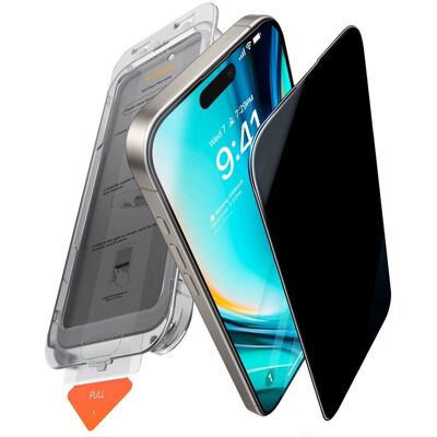 Torras iPhone 16 Pro privatlivsbeskyttelse skærmbeskyttelse - Fuldt fit - Gennemsigtig Torras iPhone 16 Pro privatlivsbeskyttelse skærmbeskyttelse - Fuldt fit - Gennemsigtig