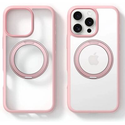 Torras iPhone 16 Pro Hybrid Cover - Roterbar Kickstand - MagSafe - Rosa Torras iPhone 16 Pro Hybrid Cover - Roterbar Kickstand - MagSafe - Rosa