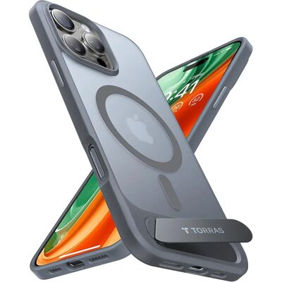 Torras iPhone 16 Pro MagSafe tok állvánnyal - Szürke Torras iPhone 16 Pro MagSafe tok állvánnyal - Szürke