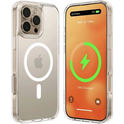 Torras MagSafe Átlátszó tok iPhone 16 Pro Max - Ütésálló Torras MagSafe Átlátszó tok iPhone 16 Pro Max - Ütésálló