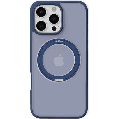 Torras iPhone 16 Pro Hülle - Blau - Schutz & Ständer Torras iPhone 16 Pro Hülle - Blau - Schutz & Ständer