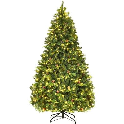 Costway Sapin de Noël Artificiel 240cm - 81 Pommes de pin - PVC/PE - Publicité Costway Sapin de Noël Artificiel 240cm - 81 Pommes de pin - PVC/PE - Publicité