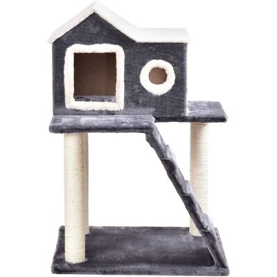 Costway - 2-level Sisal Cat Tree - Gris - Cat Tree - Publicité Costway - 2-level Sisal Cat Tree - Gris - Cat Tree - Publicité