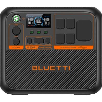 Estação de energia portátil Bluetti AC200PL - 45000mAh, 2400W - Preto Estação de energia portátil Bluetti AC200PL - 45000mAh, 2400W - Preto