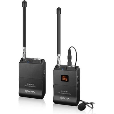 BOYA BY-WFM12 Wireless Microphone System - VHF, 12 Channels, Black BOYA BY-WFM12 Wireless Microphone System - VHF, 12 Channels, Black