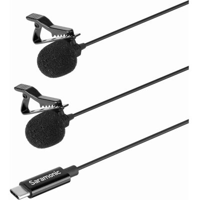 Saramonic LavMicro U3C Microfono Doppio Lavalier USB-C - Nero Saramonic LavMicro U3C Microfono Doppio Lavalier USB-C - Nero