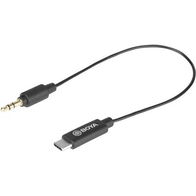 Adaptador de microfone BOYA USB-C - 3.5mm TRS - Macho - Macho Adaptador de microfone BOYA USB-C - 3.5mm TRS - Macho - Macho