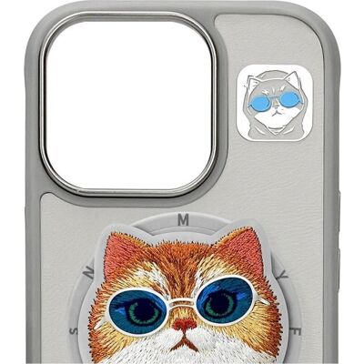 Coque MagSafe Chat Gris pour iPhone 16 Pro Max iCables Coque MagSafe Chat Gris pour iPhone 16 Pro Max iCables