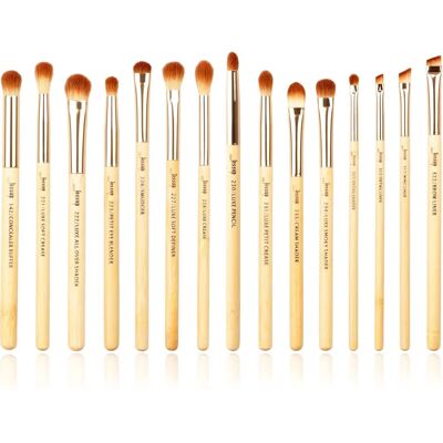 Ensemble de 15 pinceaux maquillage en bambou Jessup Beauty - Professionnel pour yeux et lèvres - Publicité Ensemble de 15 pinceaux maquillage en bambou Jessup Beauty - Professionnel pour yeux et lèvres - Publicité