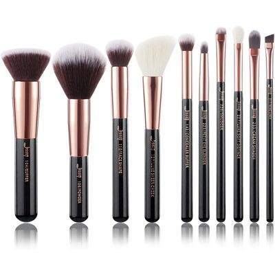 Ensemble de Pinceaux Jessup - 10 pièces - Rose Or / Noir - Visage & Yeux - Publicité Ensemble de Pinceaux Jessup - 10 pièces - Rose Or / Noir - Visage & Yeux - Publicité