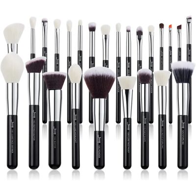 Jessup Make-up Borstset - Svart/Silver - 25 Stycken Jessup Make-up Borstset - Svart/Silver - 25 Stycken