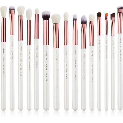 Jessup Professionelles Make-up Pinselset 15 Stück Perlweiß/Roségold Lidschatten Pinsel Eyeliner Handgefertigt Jessup Professionelles Make-up Pinselset 15 Stück Perlweiß/Roségold Lidschatten Pinsel Eyeliner Handgefertigt