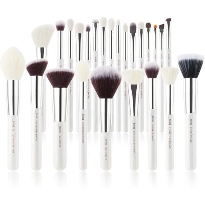 Kit de Pinceaux Jessup 25PCS Blanc Perle / Argent - Publicité Kit de Pinceaux Jessup 25PCS Blanc Perle / Argent - Publicité