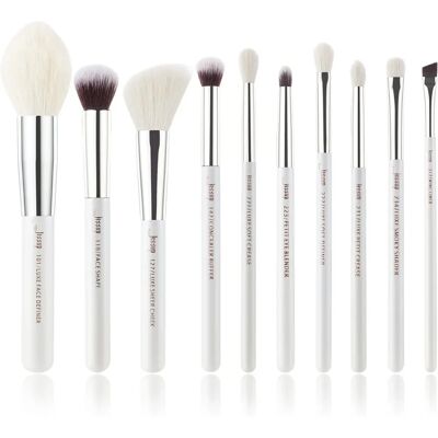 Jessup Pearl White/Silver Set de Pinceles Profesionales - Herramientas para Rostro y Ojos Jessup Pearl White/Silver Set de Pinceles Profesionales - Herramientas para Rostro y Ojos