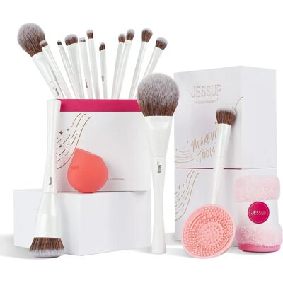 Jessup Modell 14er Set - Make-up Pinsel, Schwamm, Reinigungspad Jessup Modell 14er Set - Make-up Pinsel, Schwamm, Reinigungspad