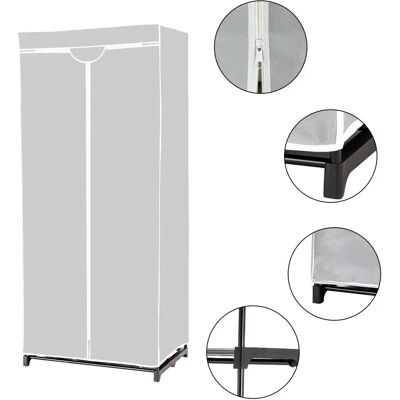 Costway - Fabric Wardrobe - Gris - 75x50x170 cm - Garde-robe - Publicité Costway - Fabric Wardrobe - Gris - 75x50x170 cm - Garde-robe - Publicité