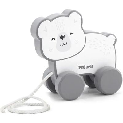PolarB Dřevěné tahací zvířátko - Lední medvěd - Chůze & motorika - 11cm PolarB Dřevěné tahací zvířátko - Lední medvěd - Chůze & motorika - 11cm
