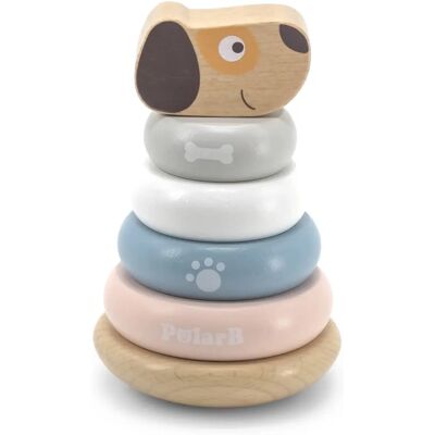 Pyramide éducative PolarB pour chiots - Jouet d'empilement pour compétences motrices - Publicité Pyramide éducative PolarB pour chiots - Jouet d'empilement pour compétences motrices - Publicité