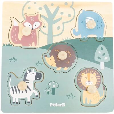 Puzzle en bois PolarB Animaux - Améliore la coordination - Publicité Puzzle en bois PolarB Animaux - Améliore la coordination - Publicité