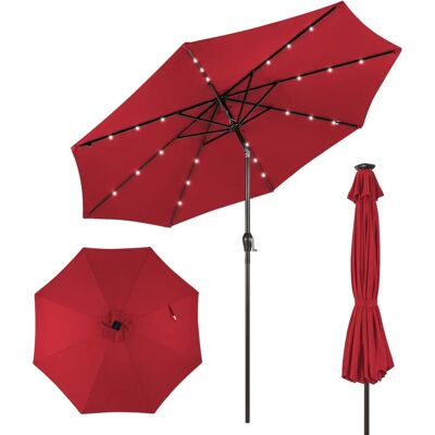 COSTWAY - LED Garden Umbrella Ø300 - Rosso - Outdoor Umbrella COSTWAY - LED Garden Umbrella Ø300 - Rosso - Outdoor Umbrella