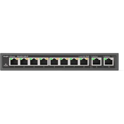 Ruijie Networks RG-ES110D-P Unmanaged Ethernet Switch - 8 Ports, Schwarz Ruijie Networks RG-ES110D-P Unmanaged Ethernet Switch - 8 Ports, Schwarz