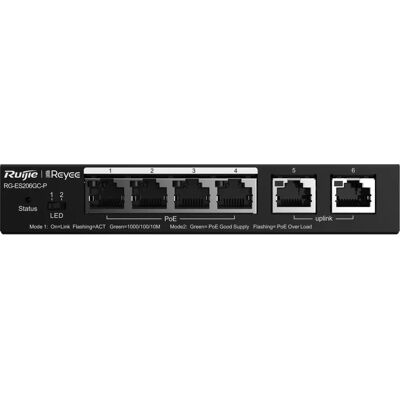 Ruijie Networks RG-ES206GC-P 6-Port Gigabit PoE Switch - Netzwerkswitch Ruijie Networks RG-ES206GC-P 6-Port Gigabit PoE Switch - Netzwerkswitch