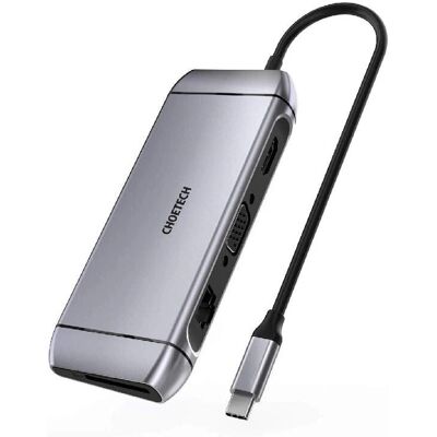 Choetech USB-C Hub - 9-in-1 Multiport-Adapter - Grau Choetech USB-C Hub - 9-in-1 Multiport-Adapter - Grau