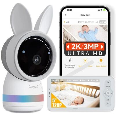 ARENTI AINANNY Baby Monitor - 2K UHD Video, 5 Zoll LCD ARENTI AINANNY Baby Monitor - 2K UHD Video, 5 Zoll LCD