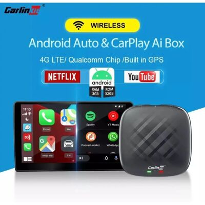 Vezeték nélküli Carlinkit CarPlay Adapter - Támogatja az Android Auto, 4G, GPS Vezeték nélküli Carlinkit CarPlay Adapter - Támogatja az Android Auto, 4G, GPS