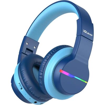 iClever BTH12 Casque sans fil pour enfants avec lumières LED - Casque - Publicité iClever BTH12 Casque sans fil pour enfants avec lumières LED - Casque - Publicité